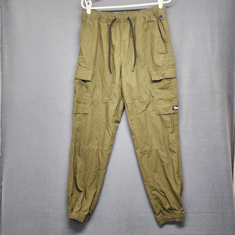 Timberland Cargo Pants Mens Medium Olive Green Ripstop Jogger Utility Hiking
